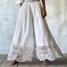 Solid Color Women's Wide Leg Pants Four Way Stretch Lace Trim Casual Summer Bottoms New Arrival_ecoleips.com