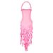 AD288 Cross-Border Summer New Product European And American Women's Fashion Sexy Strap Tassel Halter Neck Bodycon_ecoleips.com