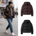 Women's Short Puffer Jacket – Waterproof Stand Collar Hooded Coat For Winter Warmth & Style_ecoleips.com