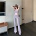 2025 Summer New Irregular Short Camisole Top + Skinny Long Pants Women's Two-Piece Set_ecoleips.com