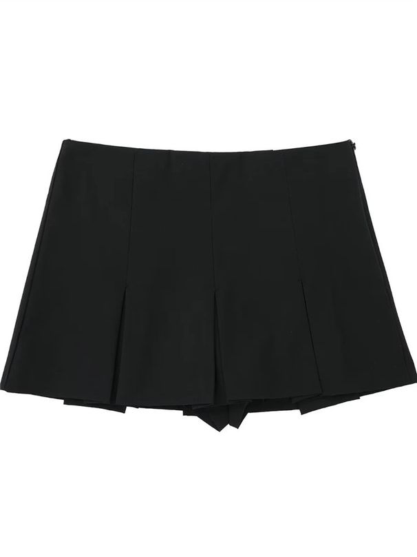 Women's Fashionable Wide Pleated Mini Skirt Shorts – Casual Versatile Skort, Trendy Club Bottom_ecoleips.com