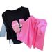 Women's Petite Size Two Piece Sports Shorts Set Stylish 3D Print Design Summer 2026 New Youthful Style_ecoleips.com