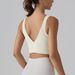 K V-shaped Beautiful Back Integrated Cup Sports Bra, Tight Fitting High Elasticity Running Fitness Yoga Suit Bra_ecoleips.com
