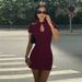 Women's Slimming Bodycon Dress French Style Sexy Exposed Chest Nightclub Dress Short Sleeved Spring New Arrival_ecoleips.com