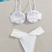 Women's Clothing Pure White Sexy Gathered Bikini High Waist Split Swimsuit_ecoleips.com