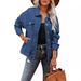 Women's Clothing Womens Denim Jacket Oversized Boyfriend Trucker Denim Jacket Womens Short Cape_ecoleips.com