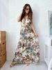 Cross-border European And American Fashion Foreign Trade Women's Clothing 2025 Summer New Backless Floral Print Tie-dye_ecoleips.com