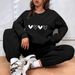 Women's Casual Versatile Thickened Jogger Set Letter Print Two Piece Fashion_ecoleips.com