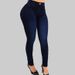 Women's High-Waisted Slim Fit Skinny Jeans Solid Color Elastic Casual Denim Jeans For Spring/Autumn Summer_ecoleips.com