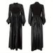 Women's Clothing solid color splicing long fashionable and elegant women's dress_ecoleips.com