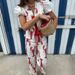 Women's Clothing Summer Crayfish Print Bow Leisure Two Piece Suit_ecoleips.com