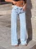 K Design Sense: Niche Fringed Denim Jeans For Women, High Waisted And Slimming, Loose Fitting Pants, Wide Leg Pants, Floor Length Pants_ecoleips.com