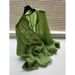 Vintage And Sophisticated Green Ramie Shirt For Women, New Summer Style, Sun-protective, Casual, Relaxed, Layered Top_ecoleips.com