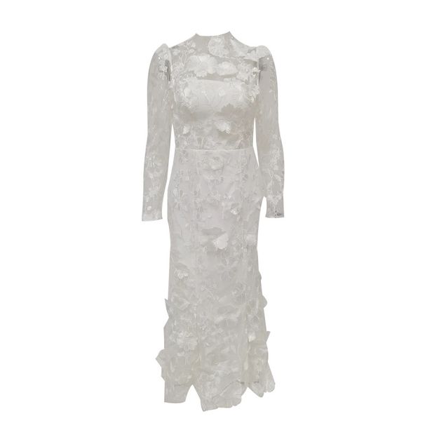Women's Clothing Autumn New Round Neck Long Sleeve Heavy High Waist Dress For Women_ecoleips.com