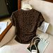 Women's Clothing Summer Y2K Women's Leopard Print Crew Neck Short Sleeve Top Slim Fit Sexy Loose Casual Flattering T-Shirt_ecoleips.com