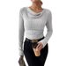 Women's Clothing Women's Long Sleeved Knitwear Solid Color Sweater Casual Top European And American Style Autumn Winter Fashion_ecoleips.com