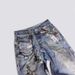 Women's Clothing Printed Flower Trompe L'oeil Vintage Distressed Heavy Low Waist Loose Jeans_ecoleips.com