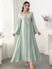 Luxury Embroidered Jalabiya Dress – Heavy Sequined Kaftan With Belt For Elegant Middle Eastern Occasions (Pink/Green, M-XL)_ecoleips.com