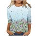 Cross-border 2026 New European And American Women's Fashion Round Neck Three-quarter Sleeve Loose_ecoleips.com