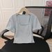 Women's Solid Color Ribbed Square Neck Short Sleeve T-Shirt Inner Layer Base Shirt Comfortable Spring Summer Autumn 2025 Style_ecoleips.com