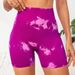 Women's Clothing Seamless Tie Dyed Sports Tight Three Quarter Pants Tie Bleaching Yoga Fitness Shorts_ecoleips.com