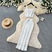 Retro Hong Kong Style Knitted Two Piece Set for Women Slim Fit Summer Vest High Waisted Skirt Versatile Commuter Style_ecoleips.com