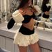 Women's Sexy Color Block Tulle Skirt And Cropped Top Set With Bell Sleeves Cross-Border Style Hot Two-Piece Outfit_ecoleips.com