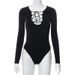 In-stock European And American Autumn Women's Clothing, Sexy Hot Girl Long-sleeve T-shirt, Solid Color, Lace-up,_ecoleips.com