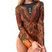 Women's Long-Sleeved One Piece Swimsuit European American Style Sun Protection Polyester Sportswear for All Seasons_ecoleips.com