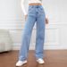 Women's Clothing High Waist Washed Women's Jeans Long Straight Pants_ecoleips.com