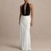 ng2510292 European And American Cross-Border Deep V Sexy Hot Girl Halter Fashion Dress Backless Patchwork High Slit Elegant_ecoleips.com