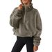 Aria Basics Cross-Border 2025 Autumn Winter New European And American Style Furry Fleece-Lined Women's Half-Zip_ecoleips.com