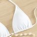 Women's Clothing Swimsuit Bikini Women's Solid White Sexy Halter Neck Lace Up Swimsuit_ecoleips.com