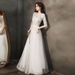 Women's Clothing Women's Elegant Long Evening Dress White High Quality Autumn Spring Style Annual Meeting Dress_ecoleips.com