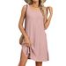 Women's Clothing Spring And Summer New Solid Color Round Neck Loose Sleeveless Pocket Dress In Stock_ecoleips.com