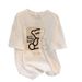 Women's Clothing Women's T-Shirts Summer Style Round Neck Short Sleeve Pure Cotton Bear Print Versatile Tops_ecoleips.com