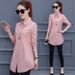 Verve Autumn Winter New College Style Solid Color Shirt Women's Turn-down Collar Long Sleeve Blouse_ecoleips.com