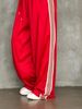 Women's High Waist Wide Leg Pants Casual Slimming Drapey Straight Leg Floor Length Side Stripes Cotton Elastic Waist_ecoleips.com