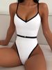 Aria Basics One-piece New European American Foreign Trade Fashion, Simple And Stylish, Color-blocking, Sexy Beach Vacation Women's_ecoleips.com