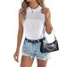 Real Shot Of 2026 Spring/summer Casual Solid Color Hollowed-out Sleeveless Knit Top For Vacation. Cross-border_ecoleips.com