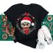 European And American Cross-border Foreign Trade Wholesale Clothing Christmas-themed Round-neck Plus-size Short-sleeve_ecoleips.com
