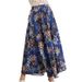 Floral Print Wrap Skirt With Pockets – Elastic Waist A-Line Skirt For Women (Blue/Black/Botanical/Red, S-XXL)_ecoleips.com