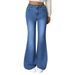 Women's Clothing High Waisted Slightly Flared High-Waisted Mid Blue Flare Jeans For Women – Slimming Vintage Bootcut Denim Pants With Stretch Fit_ecoleips.com