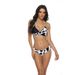 Women's Clothing Halter Neck Color Block Bikini Swimwear Strappy Two Piece Sexy Polyester For Vacation_ecoleips.com