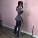 Women New Fashion Trend Casual Contrast Color Slim Fit Sports Elastic Long Sleeve Tops And Trousers Two Pieces Sets_ecoleips.com