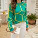 New Women's Sweater Autumn And Winter Crew Neck Long Sleeve Knitted Sweater Geometric Line Jacquard Knitted Top_ecoleips.com