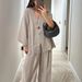 Fashion Loose Women's V-Neck Top And Wide Leg Pants Casual Set_ecoleips.com