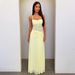 Sexy Halter Neck Long Dress Style Mesh See Through Yellow Low Cut Waist Design New Summer Resort Wear_ecoleips.com