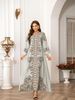 Verve 2406 Kaftan High-Density Rhinestone Beaded Printed Muslim Women's Robe Elegant Dress_ecoleips.com