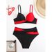 2025 Women's Patchwork Polka Dot Bikini Set European American Style Sexy Two-Piece Swimwear for Vacation Beach Regular Fit Polyester_ecoleips.com